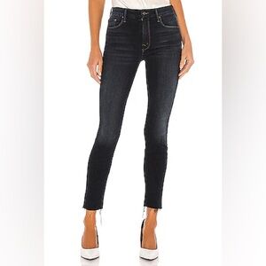 MOTHER The Looker Ankle Fray “Coffee Tea Or Me” Mid-Rise Skinny Jeans Women’s 24